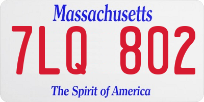 MA license plate 7LQ802
