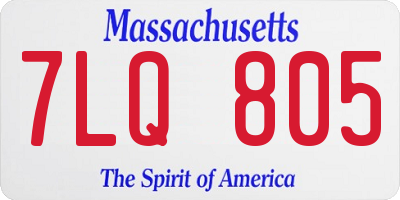 MA license plate 7LQ805