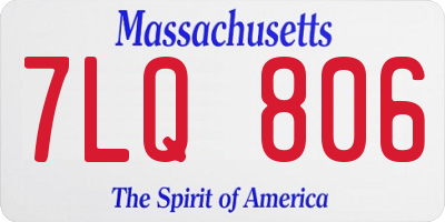MA license plate 7LQ806