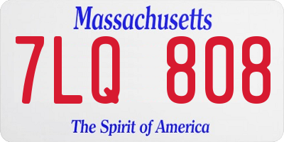 MA license plate 7LQ808