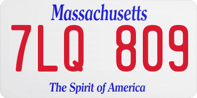 MA license plate 7LQ809