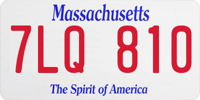 MA license plate 7LQ810