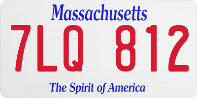 MA license plate 7LQ812