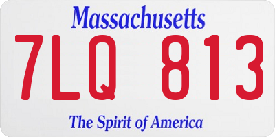 MA license plate 7LQ813