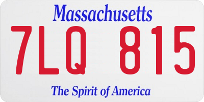 MA license plate 7LQ815