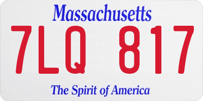 MA license plate 7LQ817