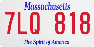 MA license plate 7LQ818