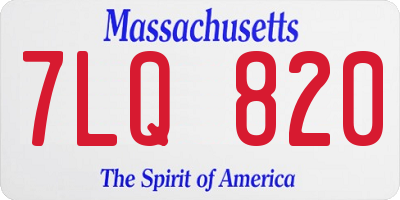 MA license plate 7LQ820