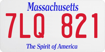MA license plate 7LQ821