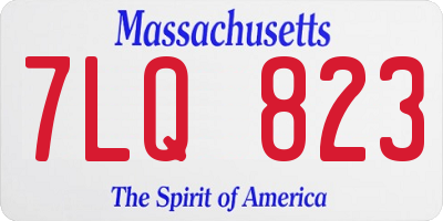 MA license plate 7LQ823