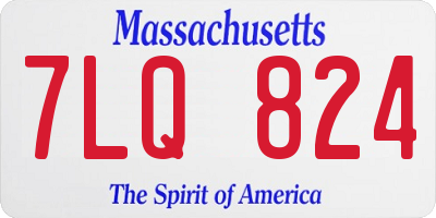 MA license plate 7LQ824