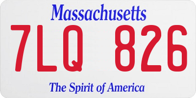 MA license plate 7LQ826