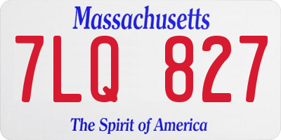 MA license plate 7LQ827