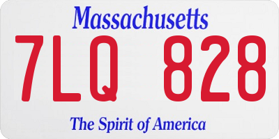 MA license plate 7LQ828