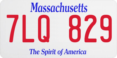 MA license plate 7LQ829