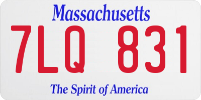 MA license plate 7LQ831