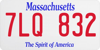 MA license plate 7LQ832