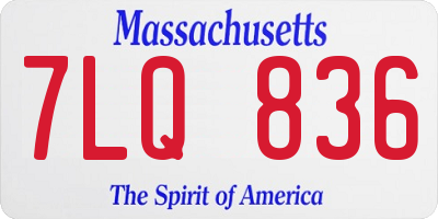MA license plate 7LQ836