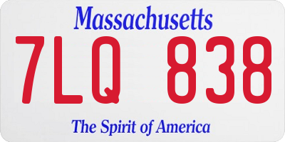 MA license plate 7LQ838