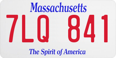 MA license plate 7LQ841