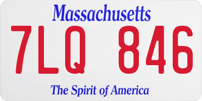 MA license plate 7LQ846