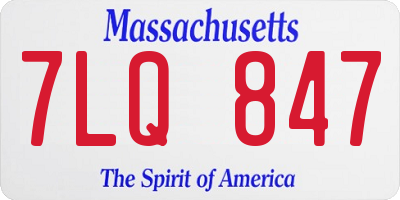 MA license plate 7LQ847