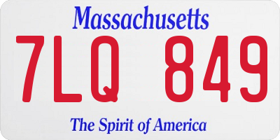 MA license plate 7LQ849
