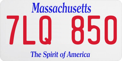 MA license plate 7LQ850