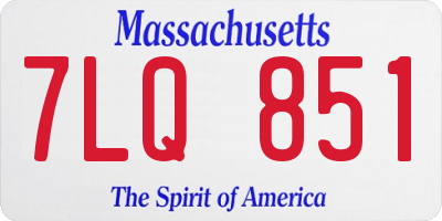 MA license plate 7LQ851
