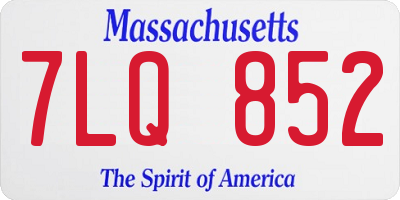 MA license plate 7LQ852