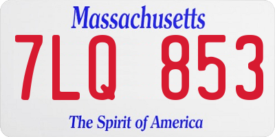 MA license plate 7LQ853