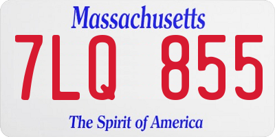 MA license plate 7LQ855