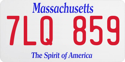 MA license plate 7LQ859