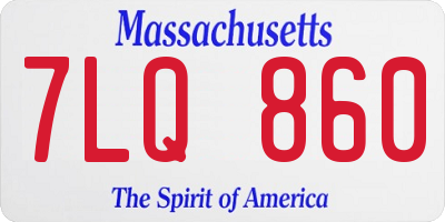 MA license plate 7LQ860