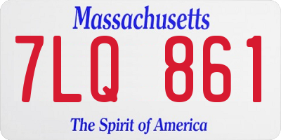 MA license plate 7LQ861