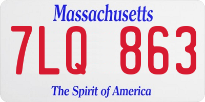 MA license plate 7LQ863