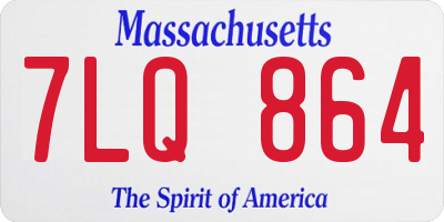 MA license plate 7LQ864