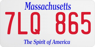 MA license plate 7LQ865
