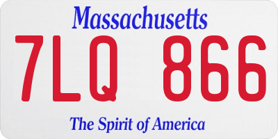 MA license plate 7LQ866