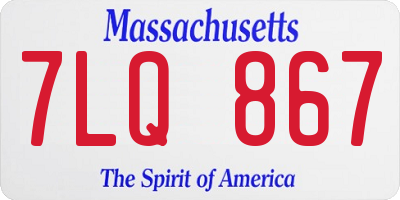 MA license plate 7LQ867