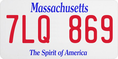 MA license plate 7LQ869
