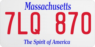 MA license plate 7LQ870