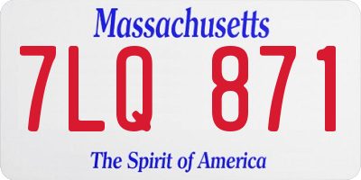 MA license plate 7LQ871