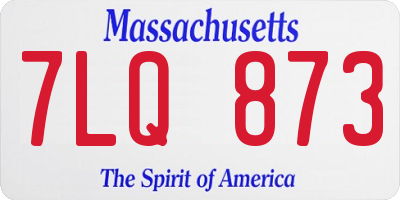 MA license plate 7LQ873