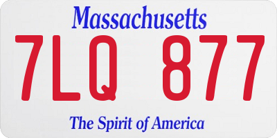 MA license plate 7LQ877