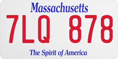 MA license plate 7LQ878
