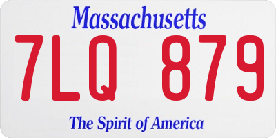 MA license plate 7LQ879