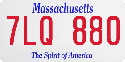 MA license plate 7LQ880
