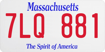 MA license plate 7LQ881
