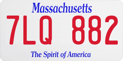 MA license plate 7LQ882